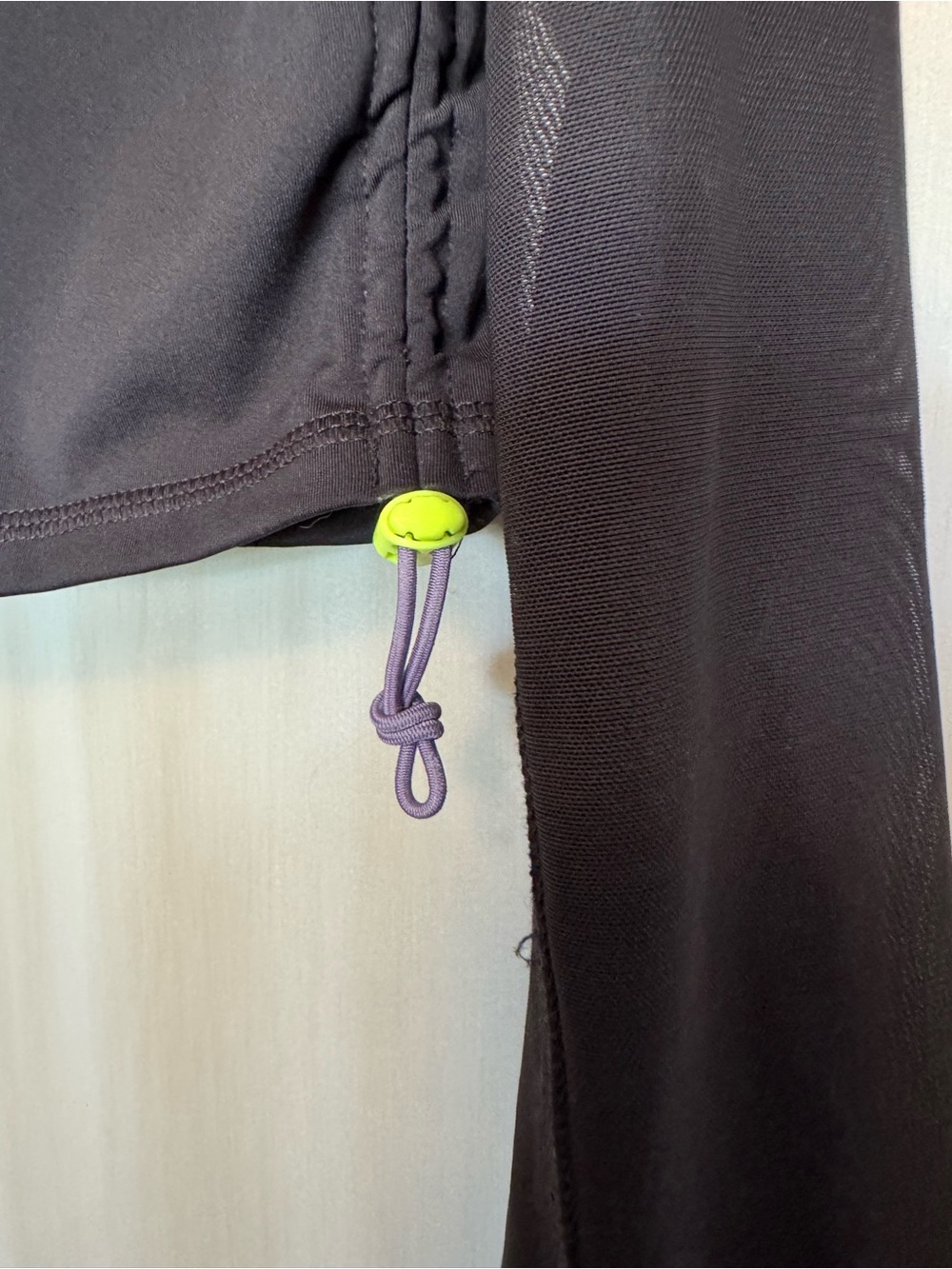 The North Face Women's Black Long-Sleeve Trailwear Top with Neon Yellow Logo - Picture 4 of 8